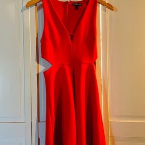 Express Orange Cutout Dress